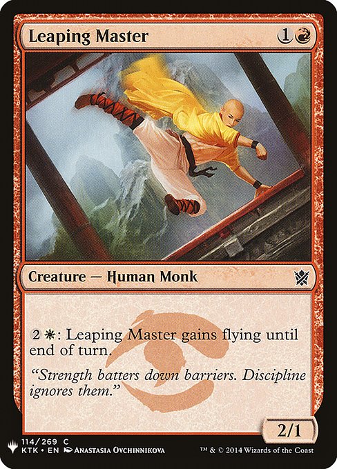 {2}{W}: Leaping Master gains flying until end of turn.