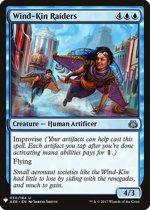 Improvise (Your artifacts can help cast this spell. Each artifact you tap after you're done activating mana abilities pays for {1}.)
Flying