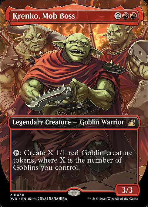{T}: Create X 1/1 red Goblin creature tokens, where X is the number of Goblins you control.