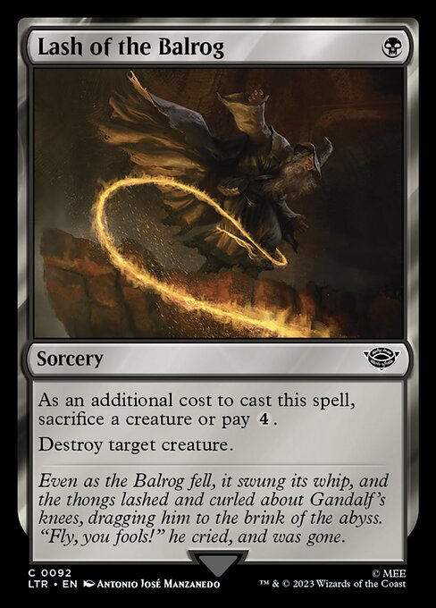 As an additional cost to cast this spell, sacrifice a creature or pay {4}.
Destroy target creature.