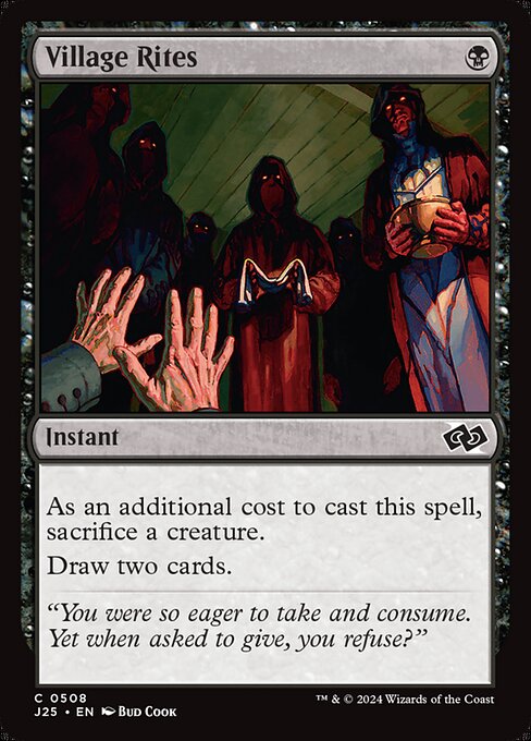 As an additional cost to cast this spell, sacrifice a creature.
Draw two cards.