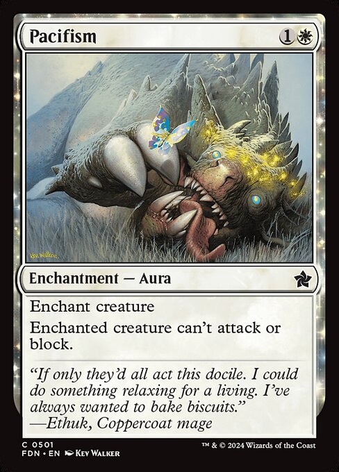 Enchant creature
Enchanted creature can't attack or block.