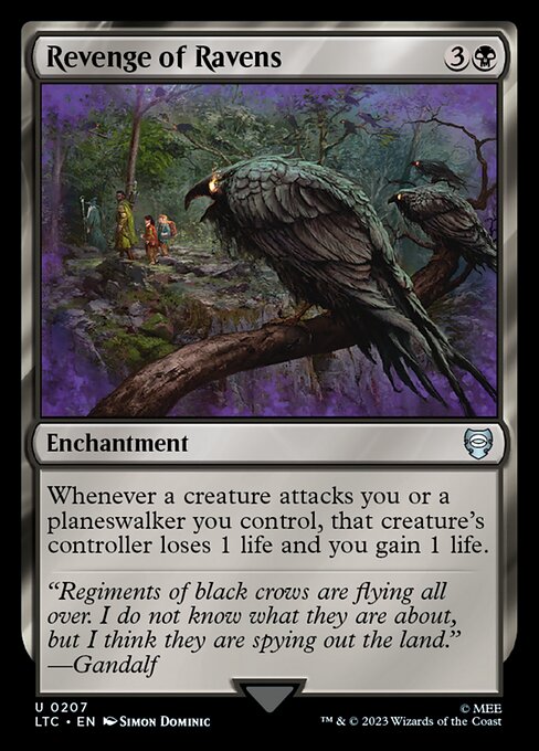 Whenever a creature attacks you or a planeswalker you control, that creature's controller loses 1 life and you gain 1 life.