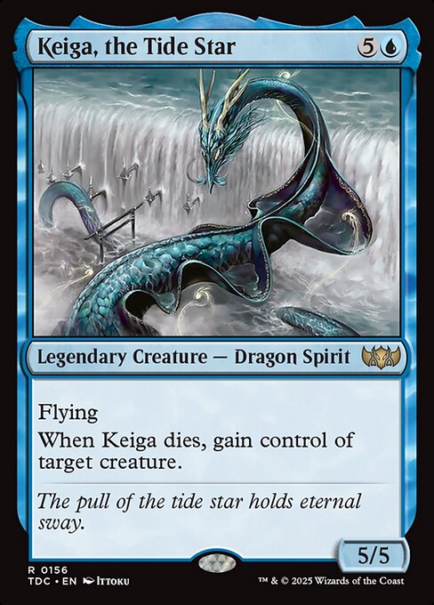 Flying
When Keiga dies, gain control of target creature.