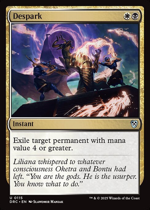 Exile target permanent with mana value 4 or greater.