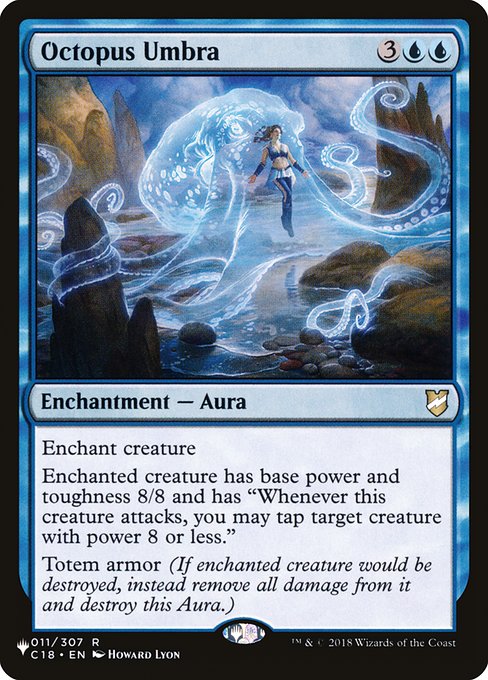 Enchant creature
Enchanted creature has base power and toughness 8/8 and has "Whenever this creature attacks, you may tap target creature with power 8 or less."
Totem armor (If enchanted creature would be destroyed, instead remove all damage from it and destroy this Aura.)