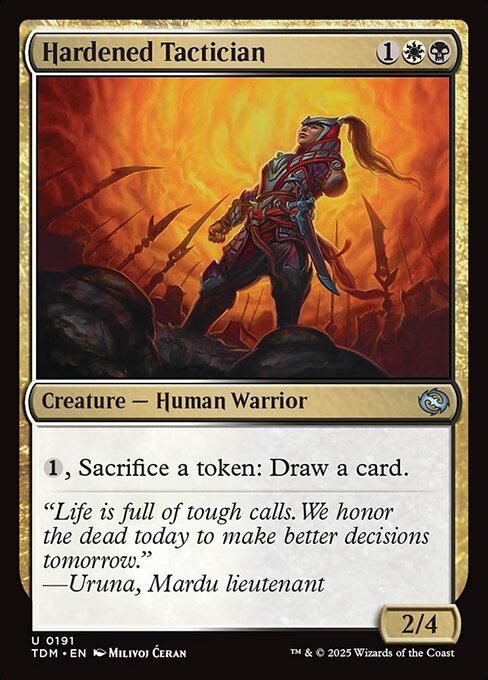 {1}, Sacrifice a token: Draw a card.