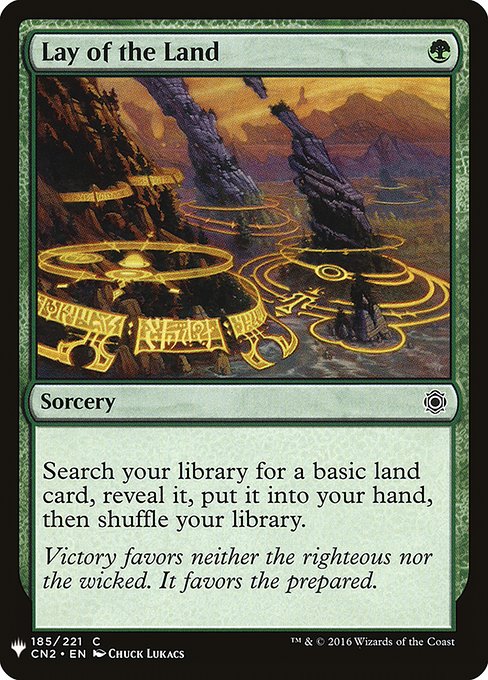 Search your library for a basic land card, reveal it, put it into your hand, then shuffle.