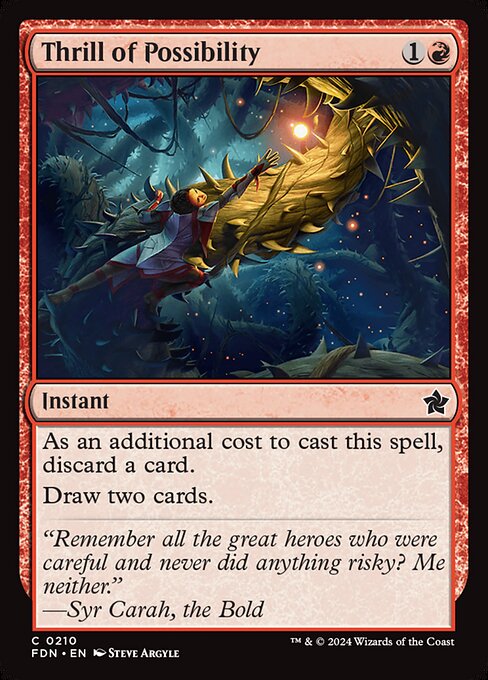 As an additional cost to cast this spell, discard a card.
Draw two cards.