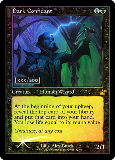 At the beginning of your upkeep, reveal the top card of your library and put that card into your hand. You lose life equal to its mana value.