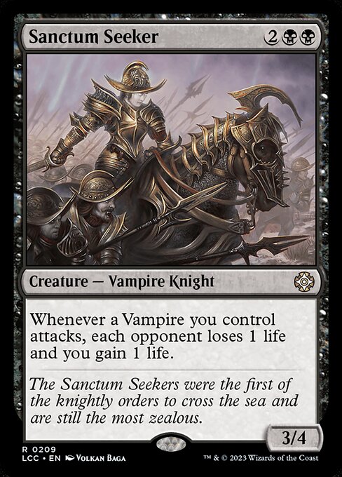 Whenever a Vampire you control attacks, each opponent loses 1 life and you gain 1 life.