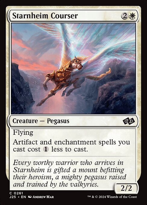 Flying
Artifact and enchantment spells you cast cost {1} less to cast.