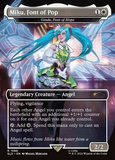 Flying, vigilance
Each other Angel you control enters with an additional +1/+1 counter on it for each Angel you already control.
{T}: Add {W}. Spend this mana only to cast an Angel spell.