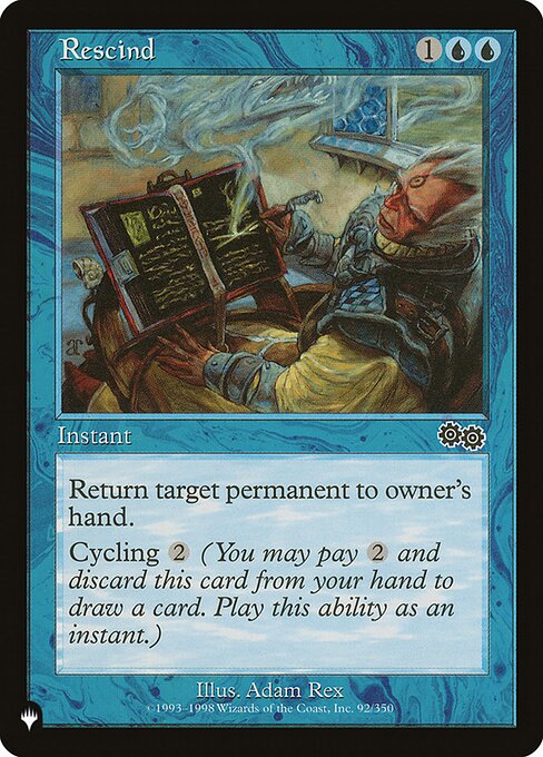 Return target permanent to its owner's hand.
Cycling {2} ({2}, Discard this card: Draw a card.)