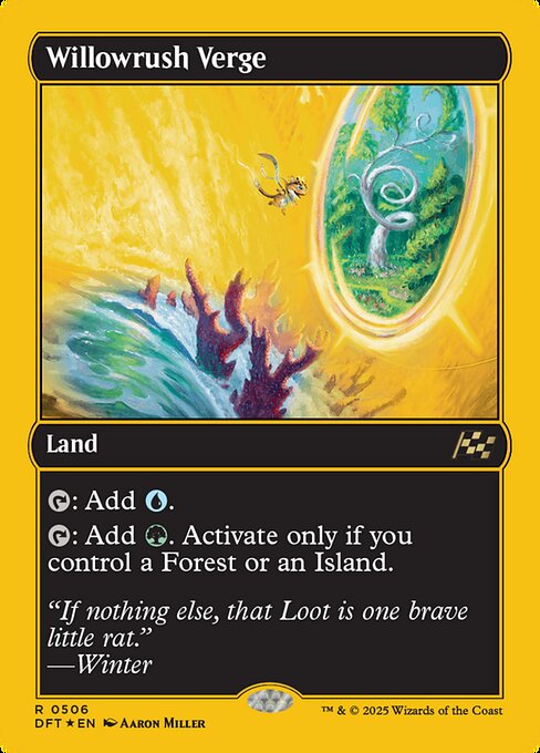 {T}: Add {U}.
{T}: Add {G}. Activate only if you control a Forest or an Island.