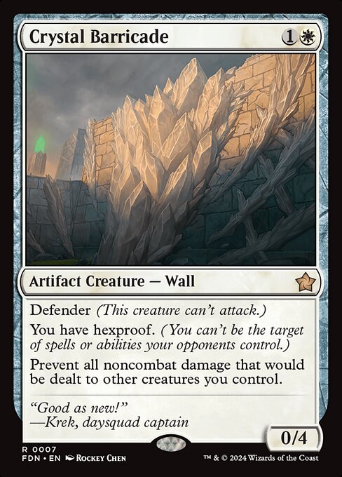 Defender (This creature can't attack.)
You have hexproof. (You can't be the target of spells or abilities your opponents control.)
Prevent all noncombat damage that would be dealt to other creatures you control.