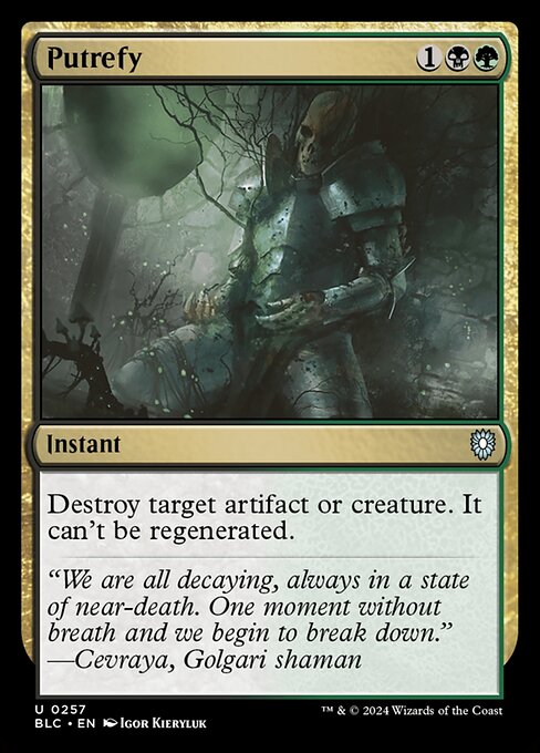 Destroy target artifact or creature. It can't be regenerated.