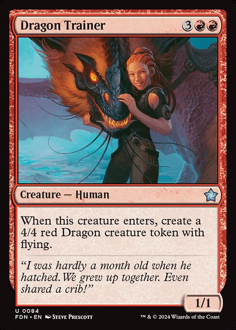When this creature enters, create a 4/4 red Dragon creature token with flying.