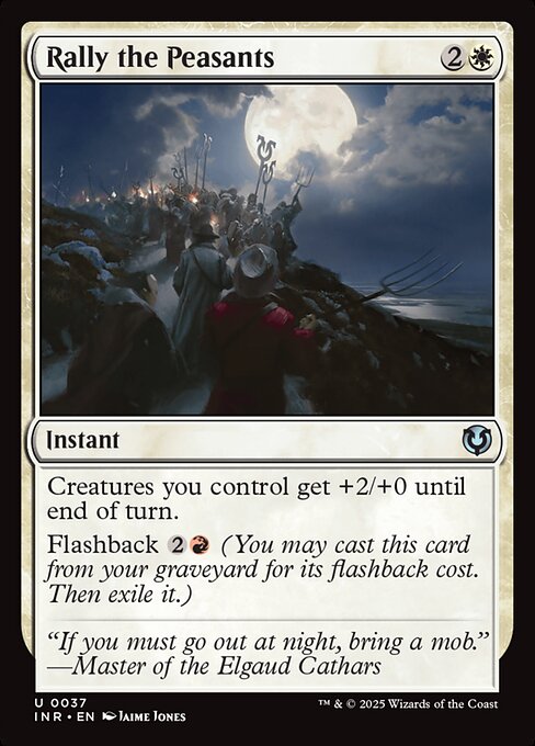 Creatures you control get +2/+0 until end of turn.
Flashback {2}{R} (You may cast this card from your graveyard for its flashback cost. Then exile it.)