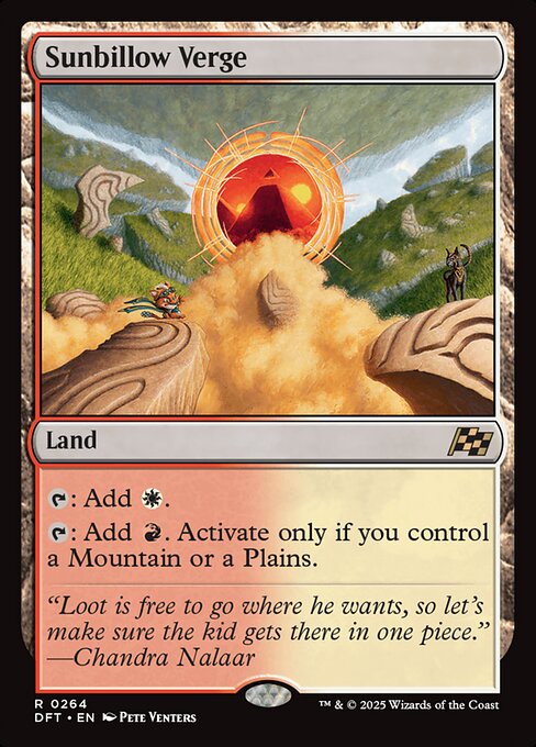 {T}: Add {W}.
{T}: Add {R}. Activate only if you control a Mountain or a Plains.