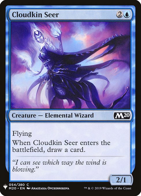 Flying
When Cloudkin Seer enters, draw a card.
