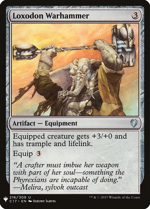 Equipped creature gets +3/+0 and has trample and lifelink.
Equip {3}
