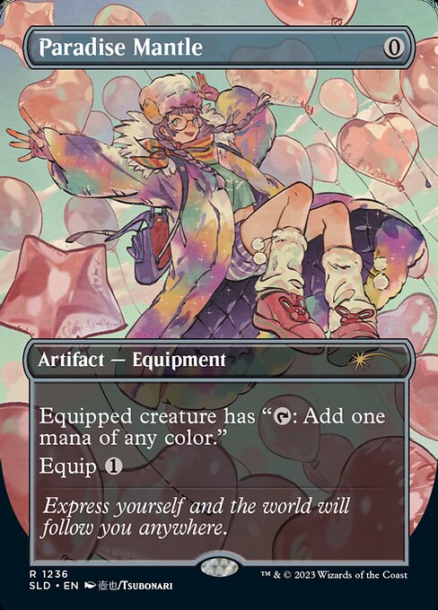 Equipped creature has "{T}: Add one mana of any color."
Equip {1}