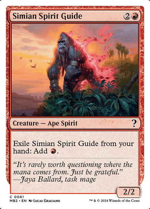 Exile Simian Spirit Guide from your hand: Add {R}.