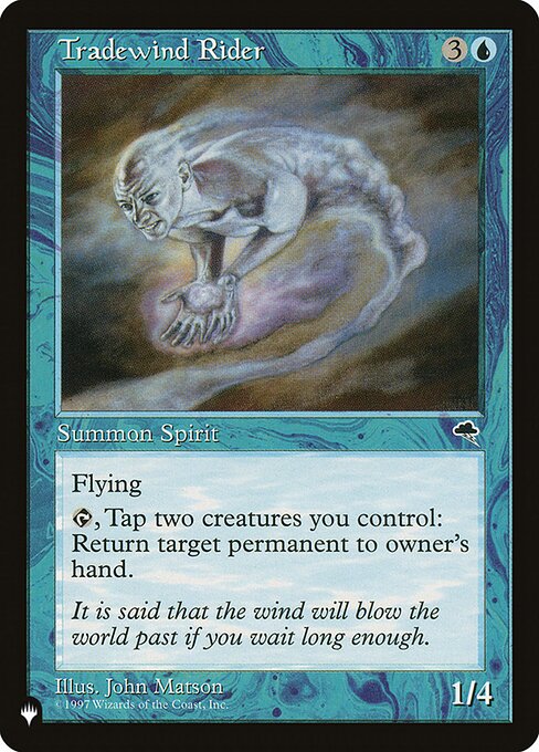 Flying
{T}, Tap two untapped creatures you control: Return target permanent to its owner's hand.
