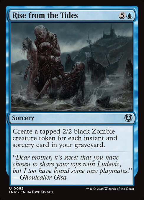 Create a tapped 2/2 black Zombie creature token for each instant and sorcery card in your graveyard.