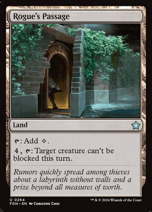 {T}: Add {C}.
{4}, {T}: Target creature can't be blocked this turn.