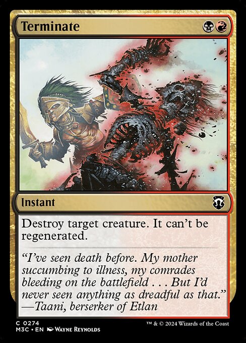 Destroy target creature. It can't be regenerated.
