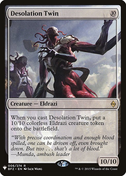 When you cast this spell, create a 10/10 colorless Eldrazi creature token.