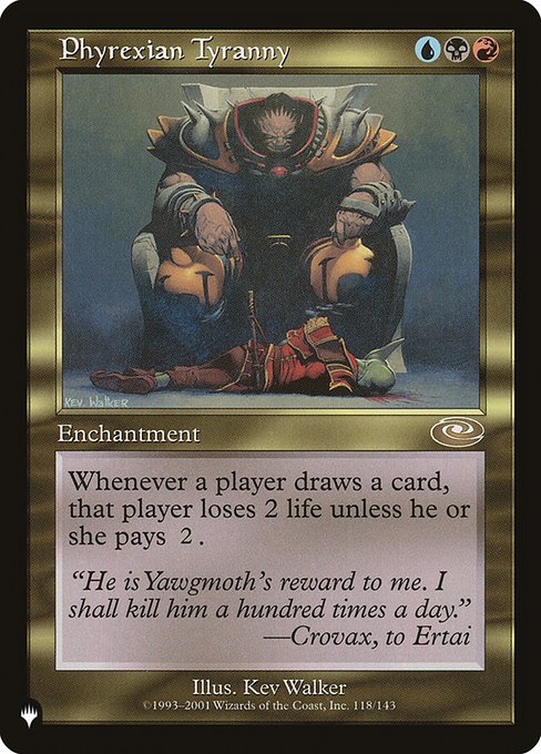 Whenever a player draws a card, that player loses 2 life unless they pay {2}.