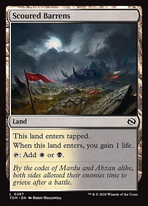 This land enters tapped.
When this land enters, you gain 1 life.
{T}: Add {W} or {B}.