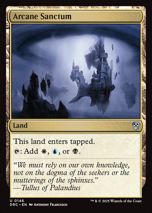 This land enters tapped.
{T}: Add {W}, {U}, or {B}.