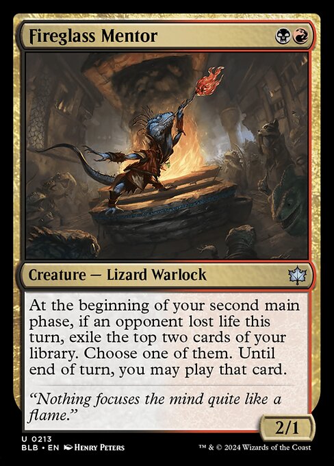 At the beginning of your second main phase, if an opponent lost life this turn, exile the top two cards of your library. Choose one of them. Until end of turn, you may play that card.