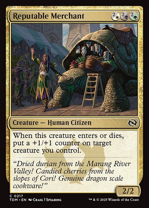 When this creature enters or dies, put a +1/+1 counter on target creature you control.