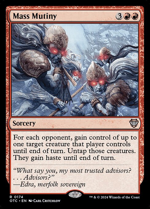 For each opponent, gain control of up to one target creature that player controls until end of turn. Untap those creatures. They gain haste until end of turn.
