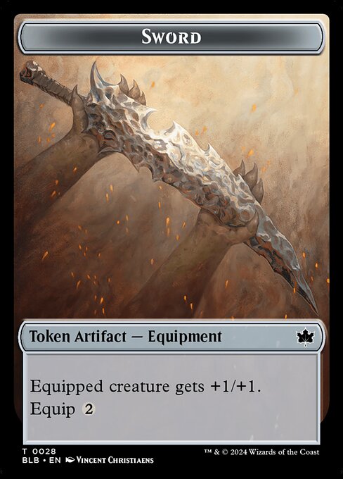 Equipped creature gets +1/+1
Equip {2}