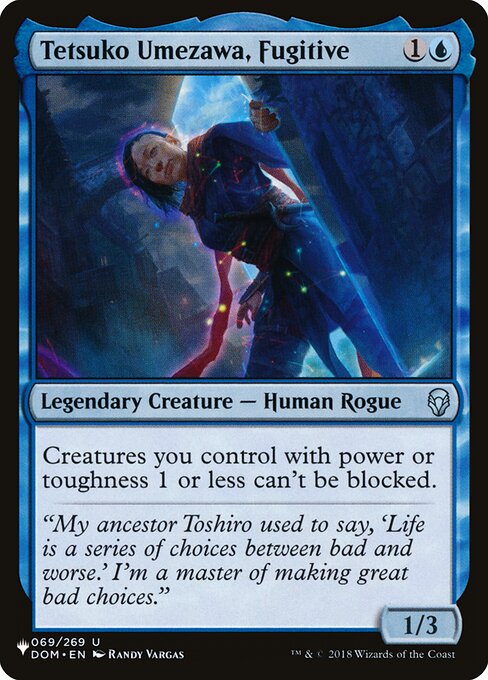 Creatures you control with power or toughness 1 or less can't be blocked.