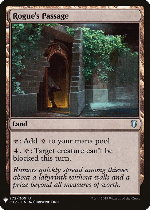 {T}: Add {C}.
{4}, {T}: Target creature can't be blocked this turn.