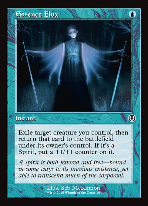 Exile target creature you control, then return that card to the battlefield under its owner's control. If it's a Spirit, put a +1/+1 counter on it.