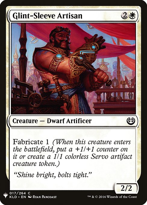 Fabricate 1 (When this creature enters, put a +1/+1 counter on it or create a 1/1 colorless Servo artifact creature token.)