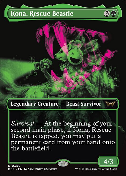 Survival — At the beginning of your second main phase, if Kona, Rescue Beastie is tapped, you may put a permanent card from your hand onto the battlefield.