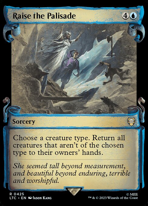 Choose a creature type. Return all creatures that aren't of the chosen type to their owners' hands.