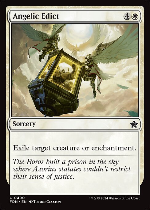 Exile target creature or enchantment.