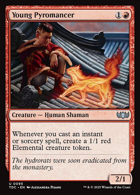Whenever you cast an instant or sorcery spell, create a 1/1 red Elemental creature token.