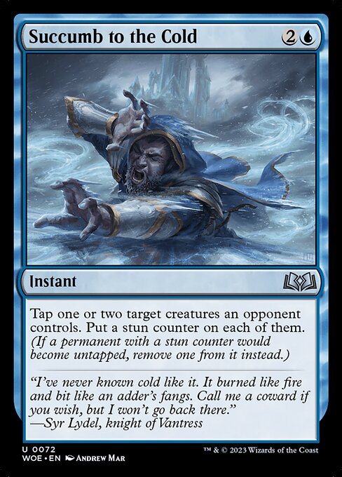 Tap one or two target creatures an opponent controls. Put a stun counter on each of them. (If a permanent with a stun counter would become untapped, remove one from it instead.)