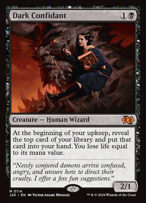 At the beginning of your upkeep, reveal the top card of your library and put that card into your hand. You lose life equal to its mana value.